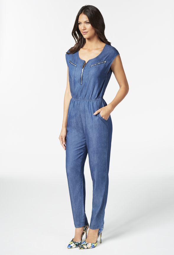 Zip Front Jumpsuit - JustFab