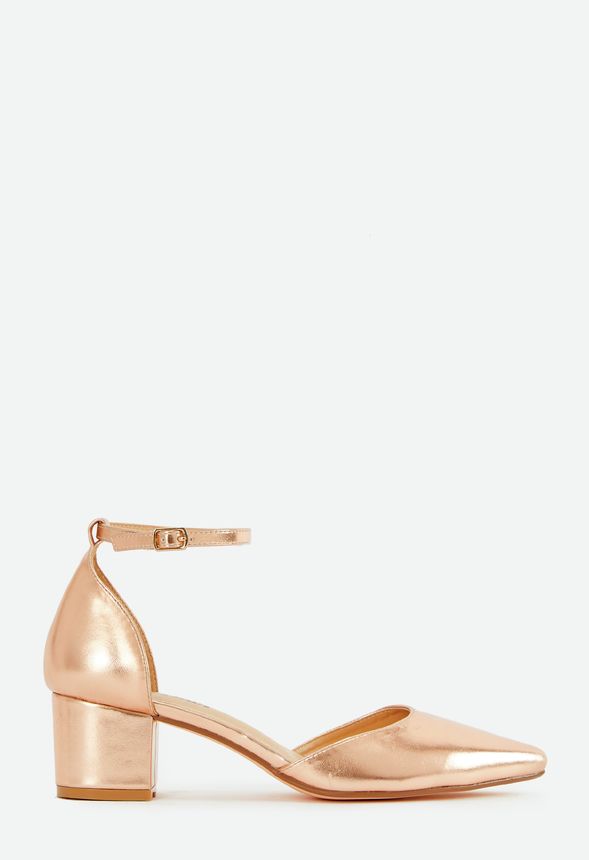 justfab rose gold heels